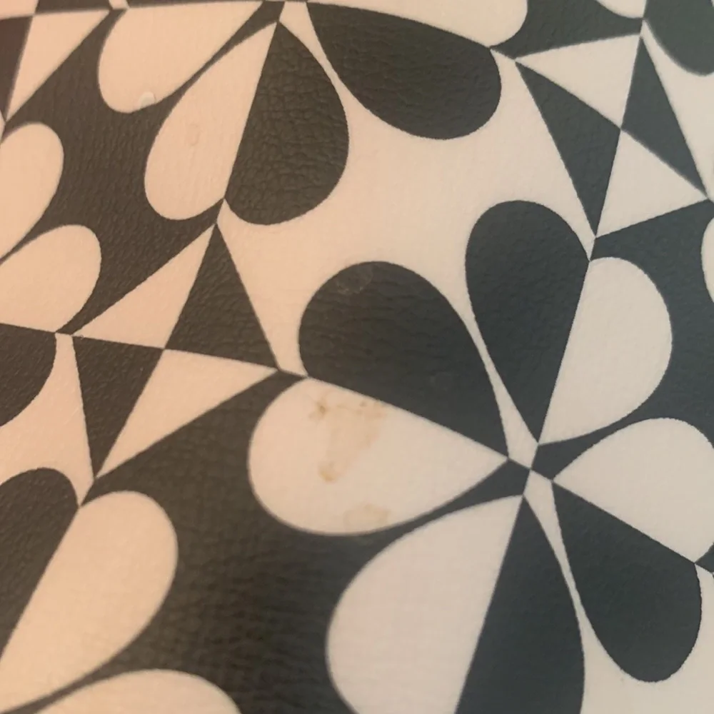 kate spade Black and White Floral Tote with Neon Yellow Trim
